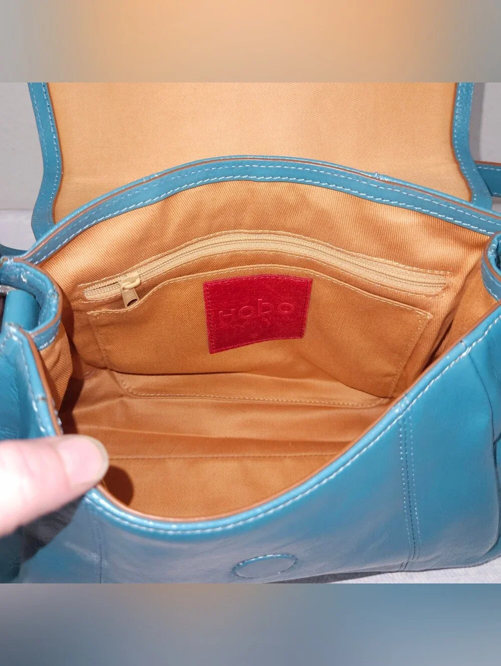 HOBO Catarina Shoulder Bag Turquoise Leather Purse